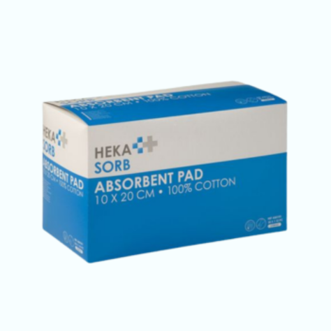 Heka Sorb Absorbent Pad 10x20cm 100% katoen steriel | Ref AB0101-1